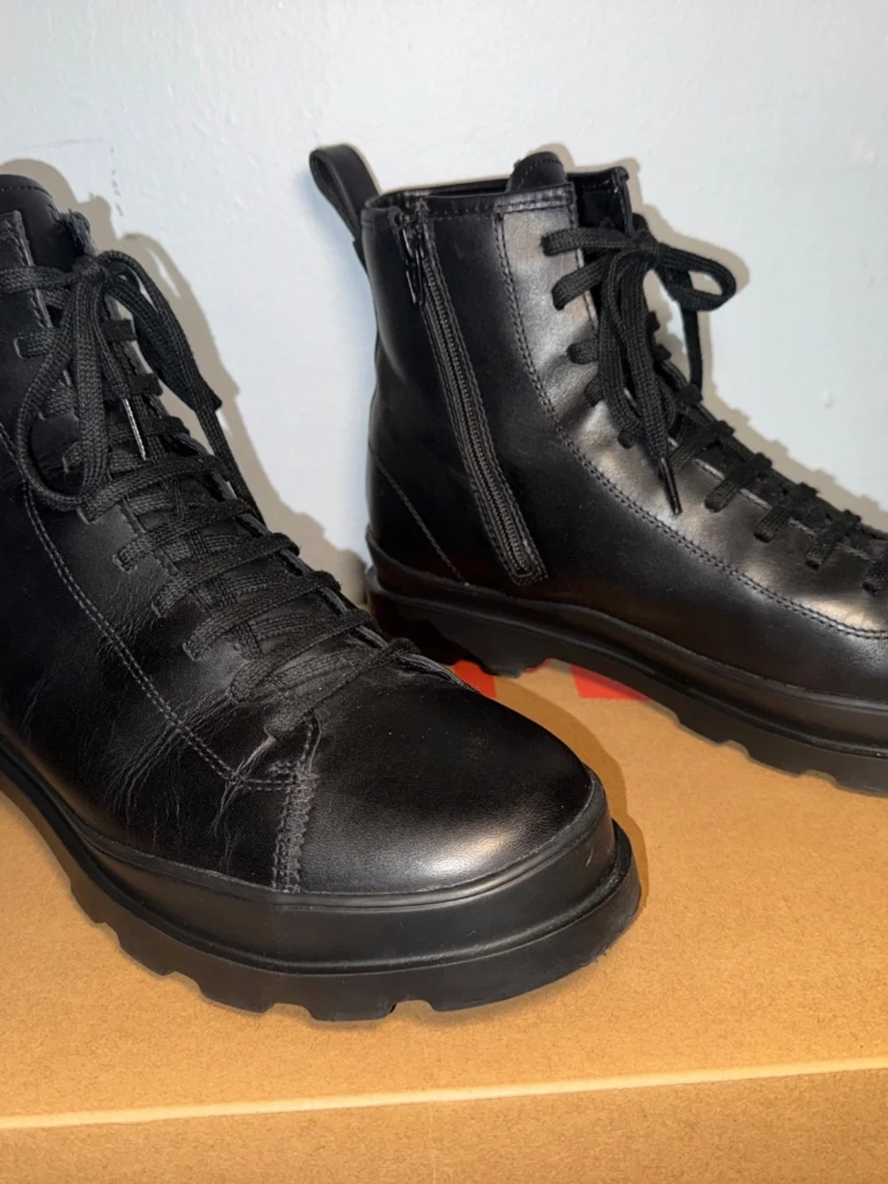 Camper Brutus K300485 Black Leather Boots